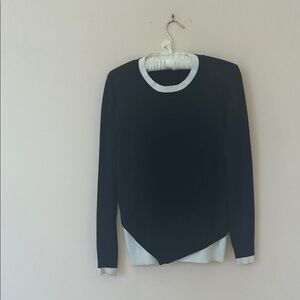 Double layered crew neck sweater
